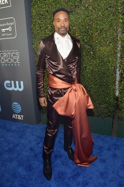 Billy Porter el pasado 31 de enero en los Annual Critics' Choice Awards con un traje de Rinat Brodach.