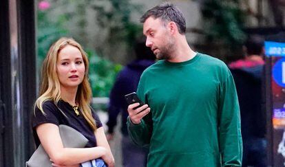 Jennifer Lawrence y Cooke Maroney, en octubre en Nueva York.