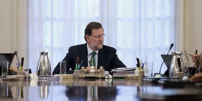 Rajoy en el pasado Consejo de Ministros.