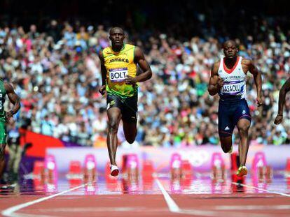 Bolt, en la prueba de 100m.