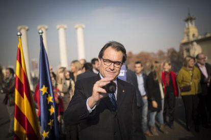 Artur Mas durante el acto en Montjuic.