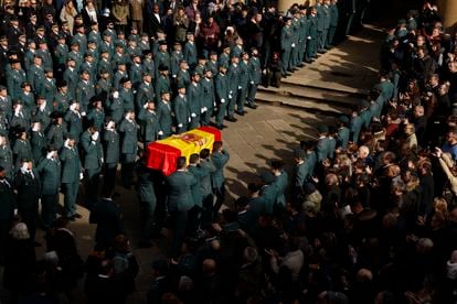 Funeral celebrado este domingo en Pamplona en memoria del guardia civil David Pérez, este domingo en Pamplona (Navarra).