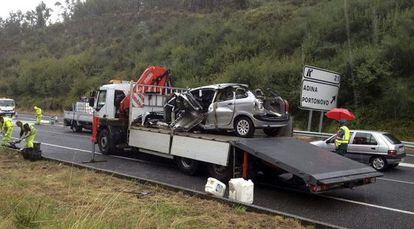 Accidente m&uacute;ltiple en la v&iacute;a r&aacute;pida de O Saln&eacute;s