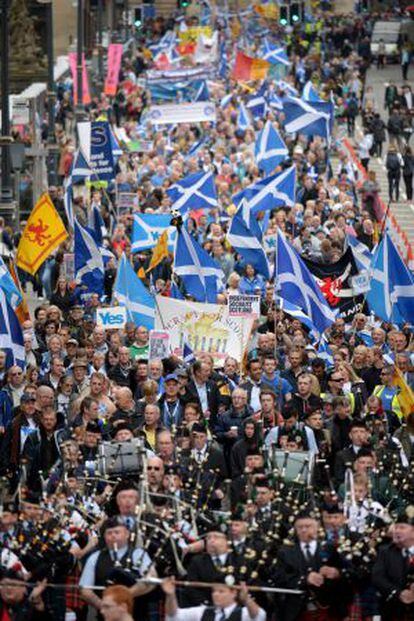 Manifestación a favor de la independencia en Edimburgo, el pasado mes de septiembre.