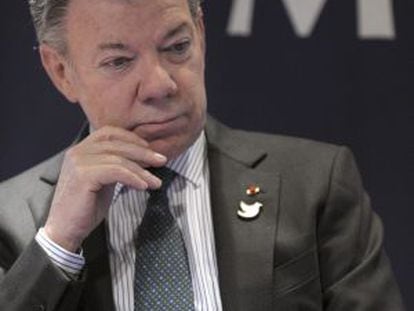 El presidente colombiano, Juan Manuel Santos, el domingo. 