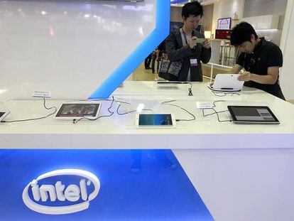 Pabell&oacute;n de Intel en la exposici&oacute;n Computex 2014, en Taipei, el 3 de junio de 2014.