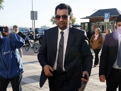 Al Thani llega a los juzgados de Málaga en 2019.