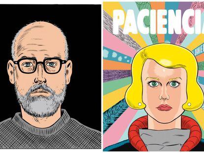 Imagen del propio Clowes, y la portada de &#039;Paciencia&#039;.