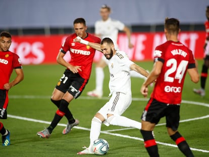 Karim Benzema, contra el Mallorca en el Alfredo di Stéfano.