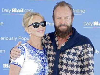 El cantante Sting junto a su mujer, Trudie Styler, en el Festival de Cannes. 