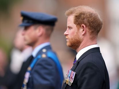 Enrique de Inglaterra, duque de Sussex, en el funeral de estado de Isabel II celebrado en la abadía de Westminster de Londres, el 19 de septiembre de 2022.