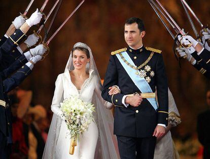 La boda de el Príncipe Felipe y Letizia Ortiz, el 24 de mayo de 2004.