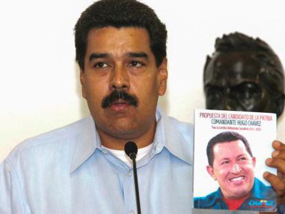 Maduro, este lunes en el Palacio de Miraflores.