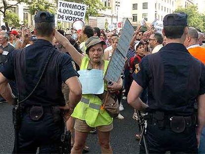 Manifestación de afectados por la estafa de Afinsa y Fórum Filatélico el sábado pasado en Madrid.