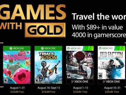 Juegos gratis de Xbox One y Xbox 360 para agosto 2017