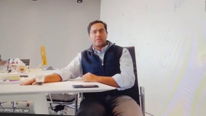 Un momento de la videoconferencia en la que Vishal Garg despidió a más de 900 empleados.
