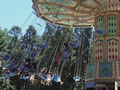 Sillas voladoras del Parque de Atracciones de Madrid.