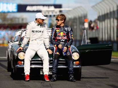 Schumacher y Vettel, en Melbourne.