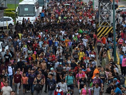 Caravana migrantes centroamericanos en EL PA S