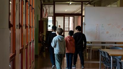Alumnos en una escuela pública de Barcelona.