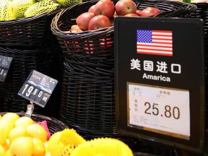 Productos estadounidenses en un supermercado chino.