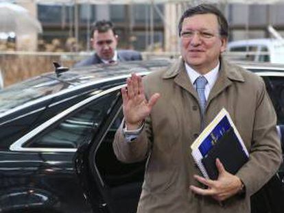 El presidente de la Comisión Europea (CE), José Manuel Durao Barroso, llega a la reunión de líderes del Partido Popular Europeo (PPE) previa a la cumbre de la UE, celebrada en Bruselas, Bélgica.