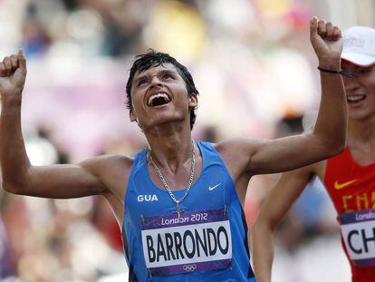 Erick Barrondo celebra la plata en Londres 2012