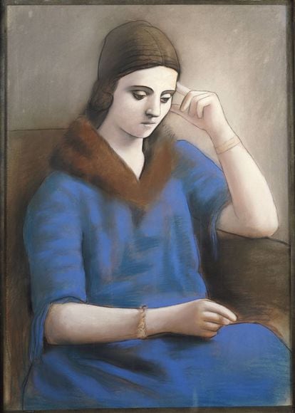 La obra ‘Olga pensativa, invierno 1923’, de Pablo Picasso.