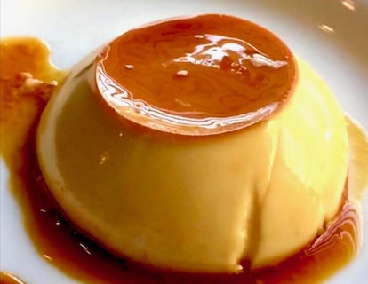 Flan de Lakasa en Madrid, sin nata, solo con leche de oveja.