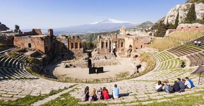 El anfiteatro de Taormina, en Sicilia.