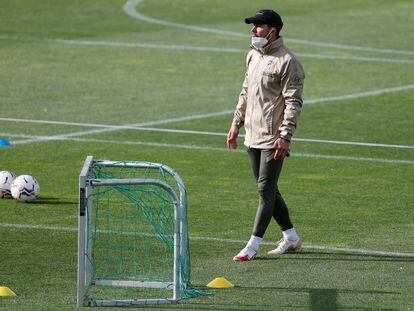 Simeone, en un entrenamiento.