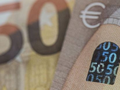 Detalle del nuevo billete de 50 euros, que saldr&aacute; en abril.