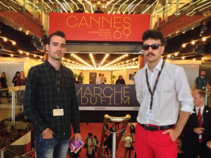 Dani Álava y Dennís García en el 'Short Film Corner' de Cannes.