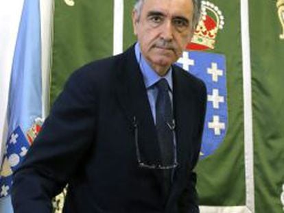 El presidente de Novagalicia Banco, Jos&eacute; Mar&iacute;a Castellano, hoy en su comparecencia ante la comisi&oacute;n del Parlamento de Galicia.
