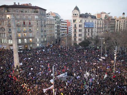 Manifestación durante la huelga general del 8 de marzo de 2018.