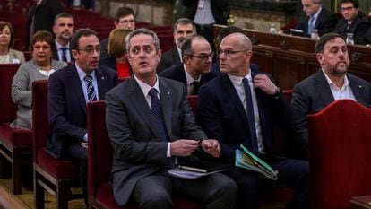 Los líderes independentistas catalanes, durante el juicio del procés celebrado en el Tribunal Supremo.