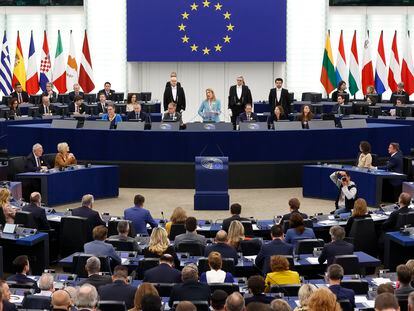 Una sesión en el Parlamento Europeo en Estrasburgo, Francia.