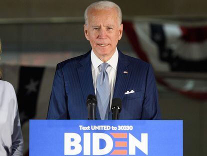 Joe Biden, el 10 de marzo de 2020 en Michigan.