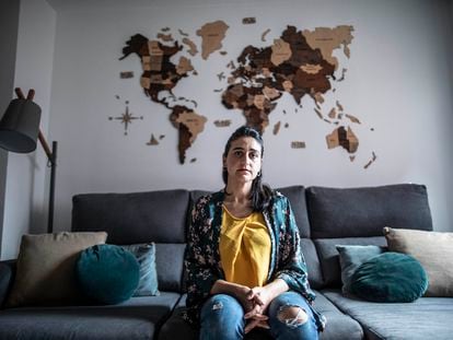 Laila Martínez, de 34 años, en su casa, en Madrid, el 13 de mayo de 2021.