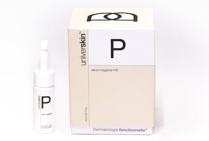 Cada piel es &uacute;nica. Por esta raz&oacute;n, la farmac&eacute;utica francesa Universkin ha creado un tratamiento cosm&eacute;tico personalizado a medida de cada rostro. Se trata de un s&eacute;rum desarrollado por dermat&oacute;logos y expertos en formulaci&oacute;n cosm&eacute;tica, con una f&oacute;rmula magistral a partir de la combinaci&oacute;n de 19 principios activos puros. Una vez realizado el diagn&oacute;stico, el dermat&oacute;logo determina qu&eacute; principios activos necesita cada piel e incorpora un m&aacute;ximo de tres acorde a las necesidades o problemas identificados. Precio: 120 euros. www.universkin.com/es.