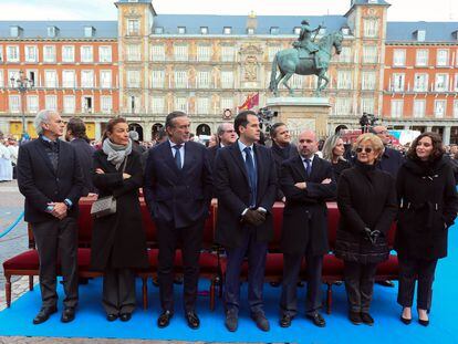 Misa en la Plaza Mayor en honor a Nuestra Señora Santa María la Real de la Almudena en 2019.
