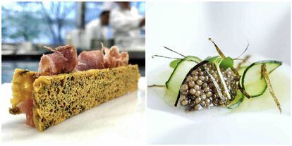 Dos platos del menú Sant Pau-Tokio-Barcelona.