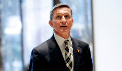 Mike Flynn, el jueves en la Trump Tower, en Nueva York