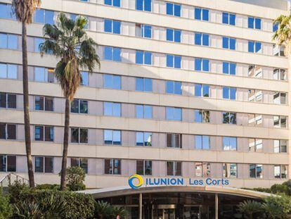 Fachada del hotel Ilunion Les Corts, el último activo adquirido por la socimi Atom
