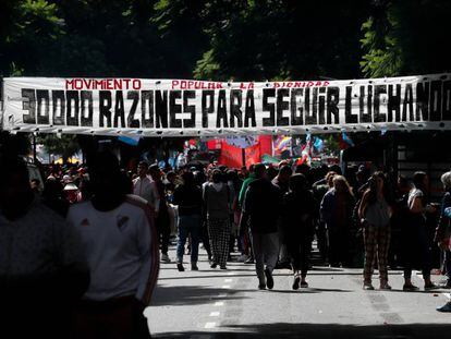 Marcha en Buenos Aires el 24 de marzo, a 43 años del golpe de Estado.