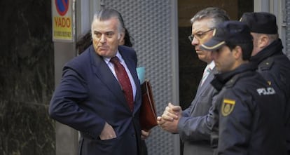 Luis Bárcenas, a su llegada a la Audiencia Nacional en febrero.