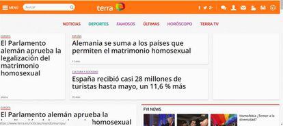 Pàgina web de Terra Espanya.