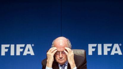 Joseph Blatter, durante una rueda de prensa