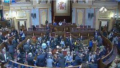 Captura de pantalla del Congreso de los Diputados poco antes del comienzo del Debate del Estado de la Nación.