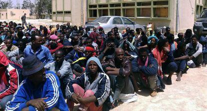 Centro de acogida de inmigrantes en la ciudad libia de Misrata.